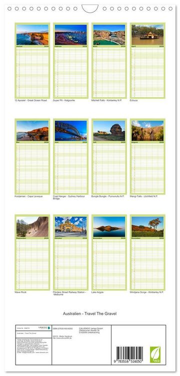 Produktbild: Familienplaner 2026 - Australien - Travel The Gravel mit 5 Spalten (Wandkalender, 21 x 45 cm) CALVENDO