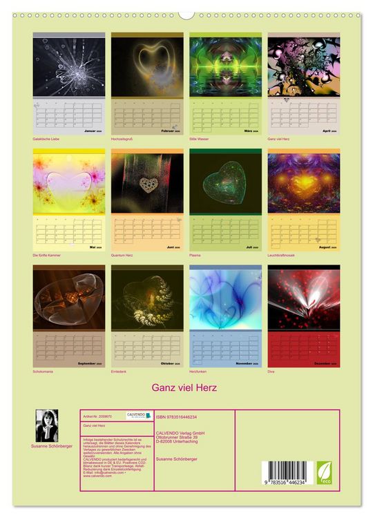 Produktbild: Ganz viel Herz (hochwertiger Premium Wandkalender 2026 DIN A2 hoch), Kunstdruck in Hochglanz