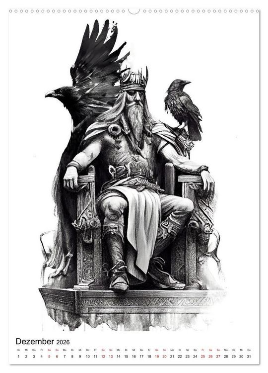 Produktbild: Welt und Mythologie der Wikinger (Wandkalender 2026 DIN A2 hoch), CALVENDO Monatskalender