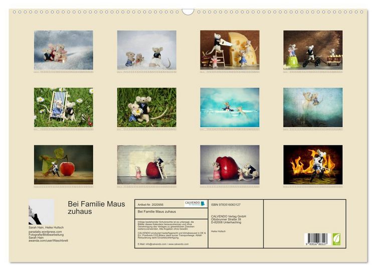 Produktbild: Bei Familie Maus zuhaus (Wandkalender 2026 DIN A2 quer), CALVENDO Monatskalender