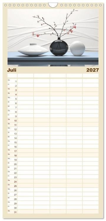Produktbild: Familienplaner 2027 - Zen mit 5 Spalten (Wandkalender, 21 x 45 cm) CALVENDO