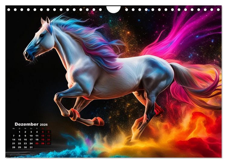 Produktbild: Pferde im Farbenrausch (Wandkalender 2026 DIN A4 quer), CALVENDO Monatskalender