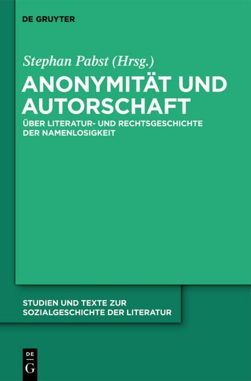 Produktbild: Anonymit&auml;t und Autorschaft