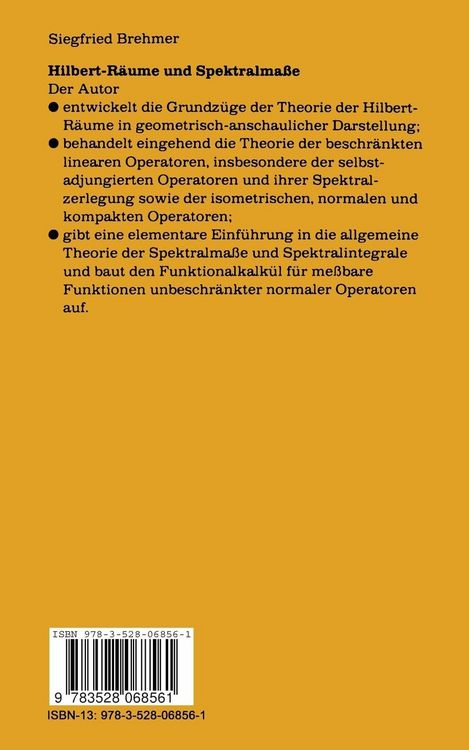 Produktbild: Hilbert-R&auml;ume und Spektralma&szlig;e