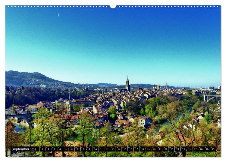 Produktbild: BERN - Vom B&auml;rengraben bis Zytglogge (hochwertiger Premium Wandkalender 2026 DIN A2 quer), Kunstdruck in Hochglanz