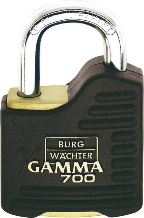 Produktbild: Burg W&auml;chter Gamma 700 55 SB Vorh&auml;ngeschloss verschieden schlie&szlig;end Messing, Schwarz Profilzylinder-Vorhangschloss