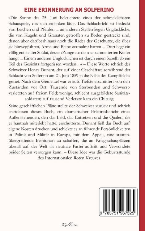 Produktbild: Eine Erinnerung an Solferino: Die Geburtsstunde des Internationalen Roten Kreuzes