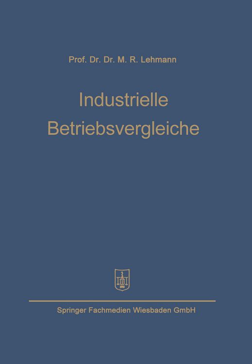 Produktbild: Industrielle Betriebsvergleiche