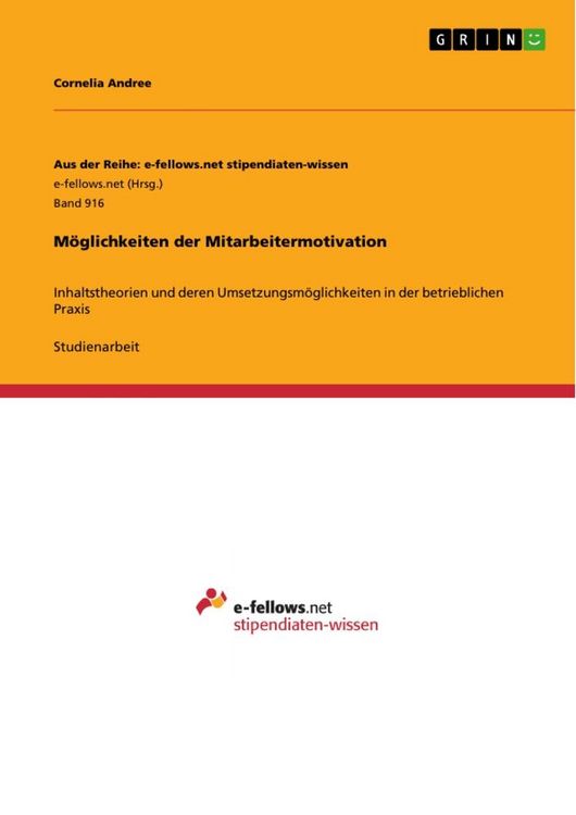 Produktbild: M&ouml;glichkeiten der Mitarbeitermotivation