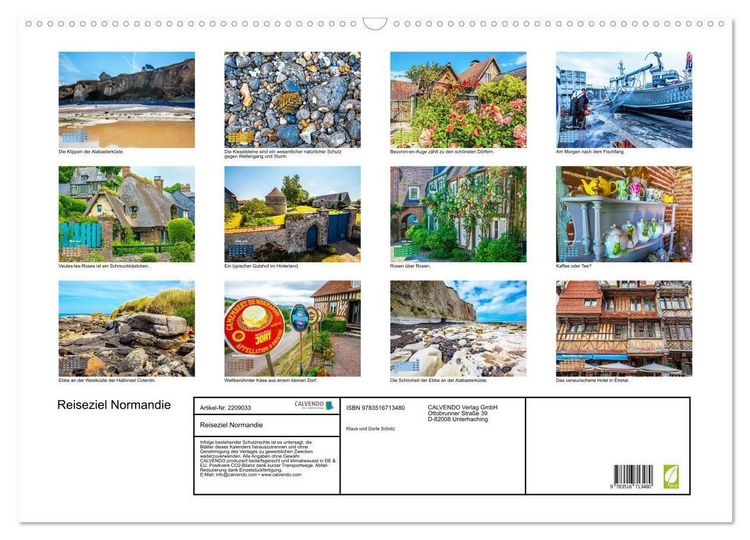 Produktbild: Reiseziel Normandie (Wandkalender 2026 DIN A2 quer), CALVENDO Monatskalender