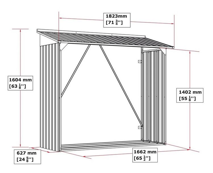 Produktbild: Metall Kaminholzregal Holzlager 162 x 182 x 74 cm