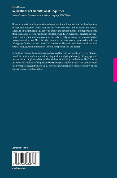 Produktbild: Foundations of Computational Linguistics