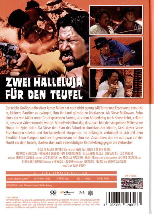 Produktbild: Zwei Halleluja f&uuml;r den Teufel - Mediabook - Cover B - Limited Edition (Blu-ray+DVD)