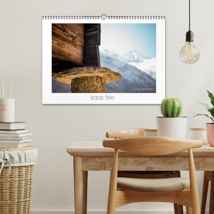 Produktbild: saas fee (Wandkalender 2026 DIN A3 quer), CALVENDO Monatskalender
