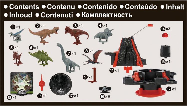Produktbild: Epoch 7509 - Jurassic World Shaky Volcano, Dinosaurier-Geschicklichkeitsspiel
