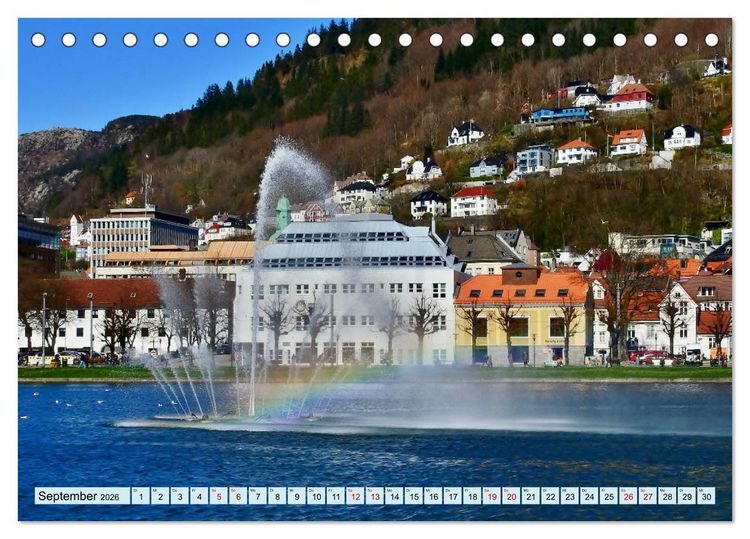 Produktbild: Wundersch&ouml;nes Bergen. Norwegens Tor zum Fjordland (Tischkalender 2026 DIN A5 quer), CALVENDO Monatskalender