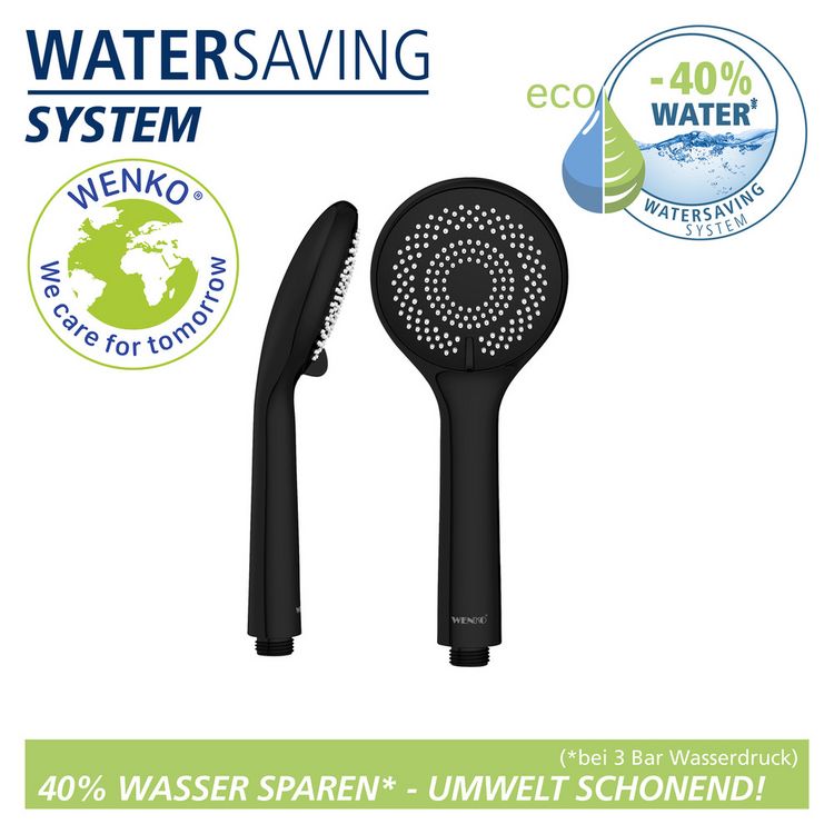 Produktbild: Duschkopf Watersaving &Oslash; 96 cm 3 Funktionen, &Oslash; 9,5 cm