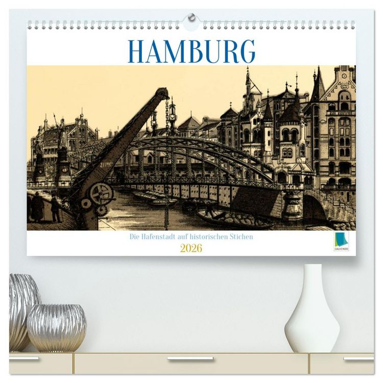 Produktbild: Hamburg: Die Hafenstadt auf historischen Stichen (hochwertiger Premium Wandkalender 2026 DIN A2 quer), Kunstdruck in Hochglanz