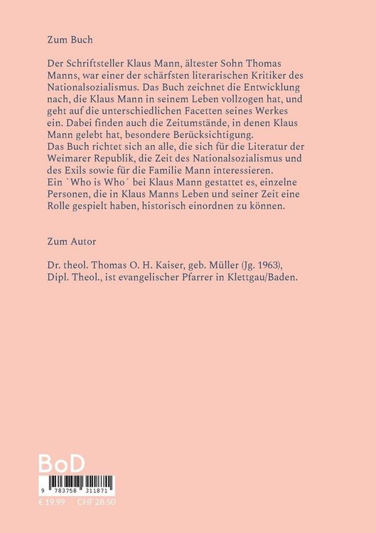 Produktbild: Klaus Mann. Ein Schriftsteller in den Fluten der Zeit