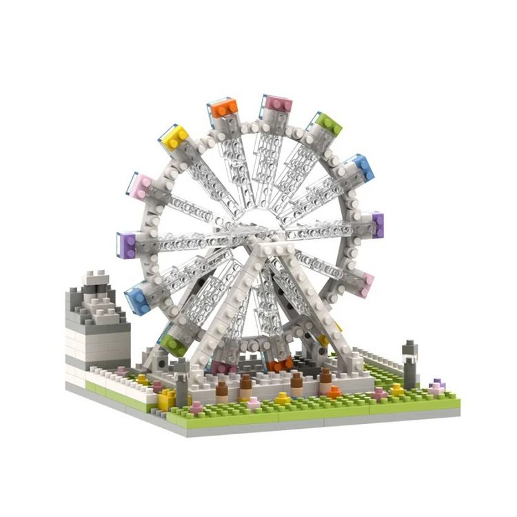 Produktbild: BRIXIES 200192 - Kleines Riesenrad, 3D Konstruktionsbausatz aus Ministeinen, 340 Teile