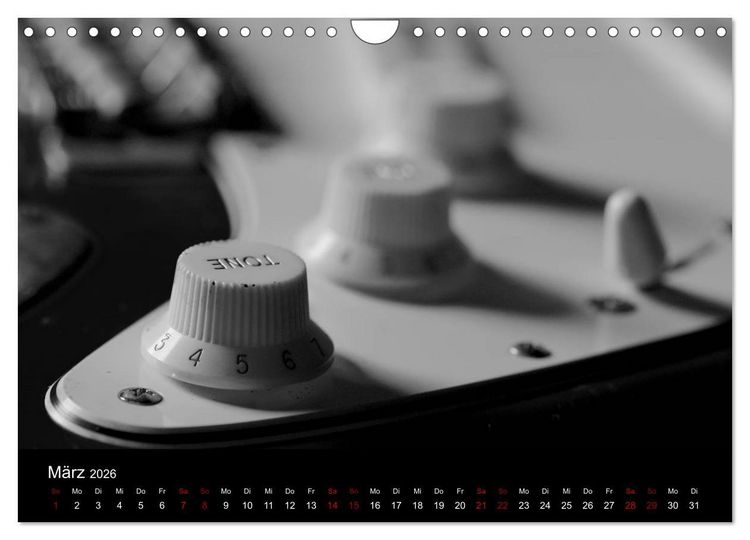 Produktbild: Regelwerke - Details alter E-Gitarren (Wandkalender 2026 DIN A4 quer), CALVENDO Monatskalender