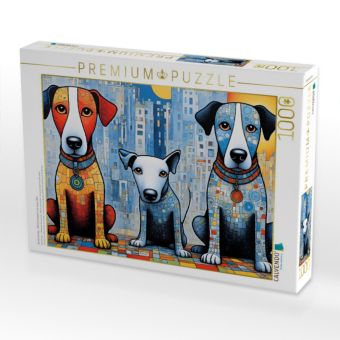Produktbild: CALVENDO Puzzle Bunte Hunde - Reinschnuppern ins neue Jahr | 1000 Teile Lege-Gr&ouml;&szlig;e 64x48cm Foto-Puzzle f&uuml;r gl&uuml;ckliche Stunden
