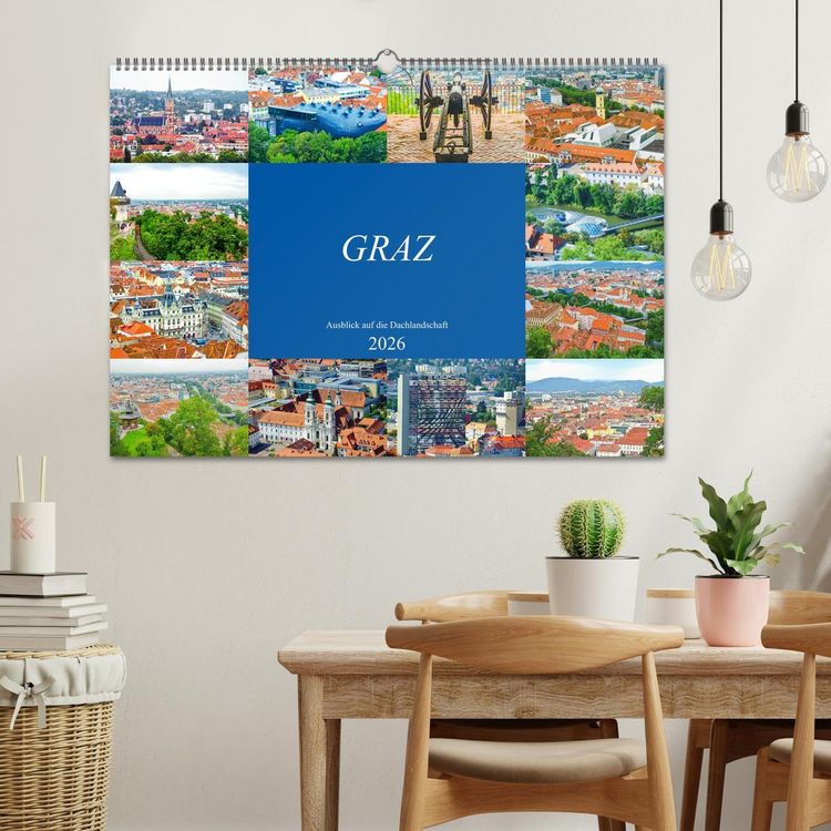 Produktbild: Graz - Ausblick auf die Dachlandschaft (Wandkalender 2026 DIN A2 quer), CALVENDO Monatskalender