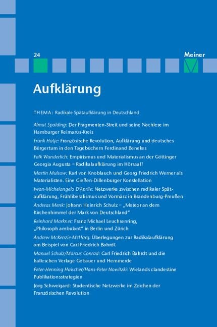Produktbild: Aufkl&auml;rung, Band 24: Radikale Sp&auml;taufkl&auml;rung in Deutschland