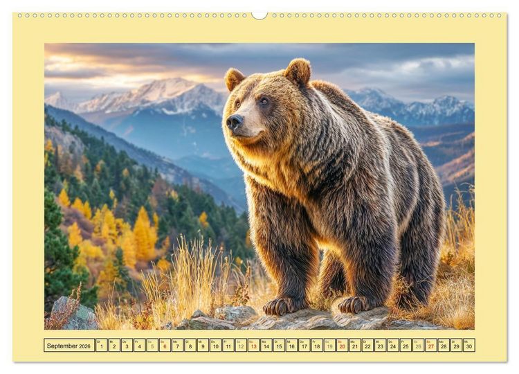 Produktbild: Im Herz der Wildnis. Die beeindruckende St&auml;rke und Stille der B&auml;ren (hochwertiger Premium Wandkalender 2026 DIN A2 quer), Kunstdruck in Hochglanz