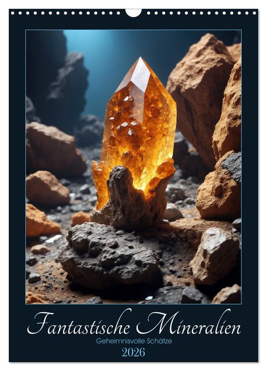 Produktbild: Fantastische Mineralien - Geheimnisvolle Sch&auml;tze (Wandkalender 2026 DIN A3 hoch), CALVENDO Monatskalender