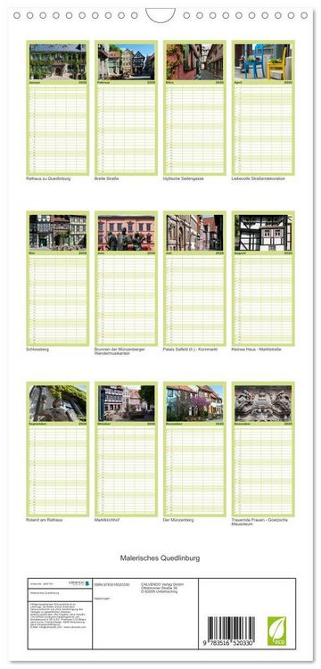 Produktbild: Familienplaner 2026 - Malerisches Quedlinburg mit 5 Spalten (Wandkalender, 21 x 45 cm) CALVENDO