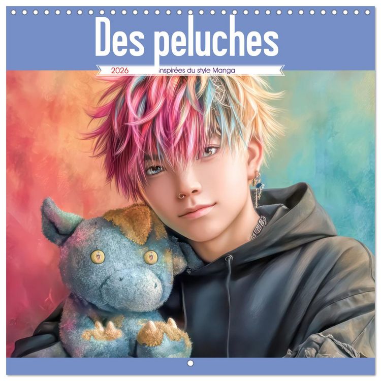 Produktbild: Des peluches - Inspir&eacute;es du style Manga (Calendrier mural carr&eacute; 2026 30x30 cm) Calendrier double avec une page pour vos prises de notes