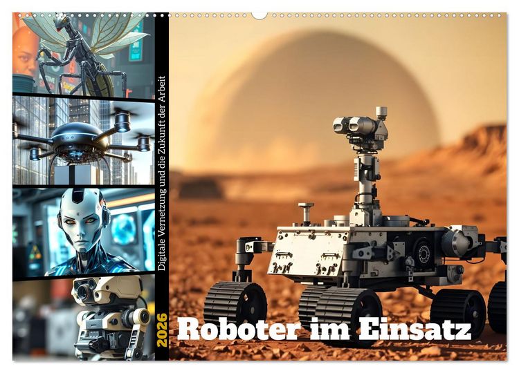 Produktbild: Roboter im Einsatz - Digitale Vernetzung und die Zukunft der Arbeit (Wandkalender 2026 DIN A2 quer), CALVENDO Monatskalender