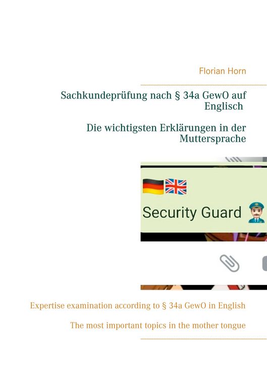 Produktbild: Sachkundepr&uuml;fung nach &sect; 34a GewO auf Englisch - Die wichtigsten Erkl&auml;rungen in der Muttersprache