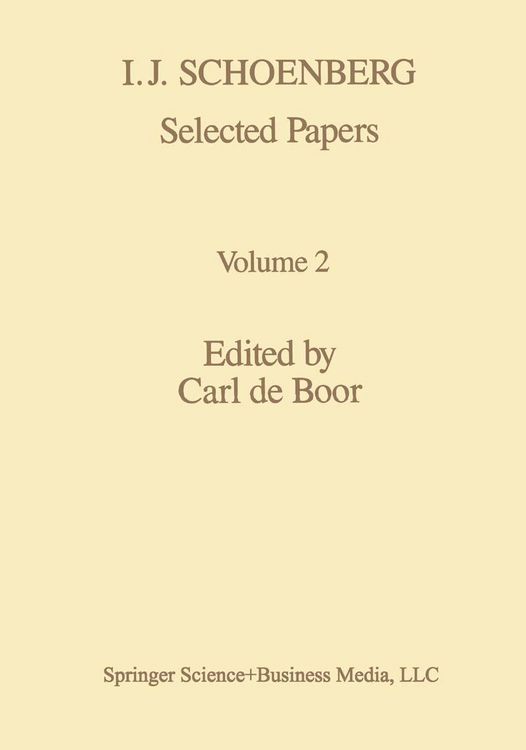 Produktbild: I. J. Schoenberg Selected Papers