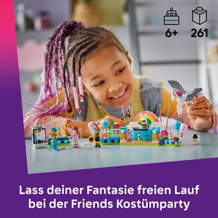 Produktbild: LEGO Friends 42661 Kost&uuml;mparty mit Einhorn und Fee, Spielzeug f&uuml;r Kinder