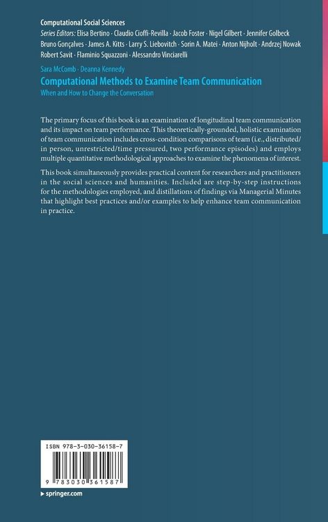 Produktbild: Computational Methods to Examine Team Communication