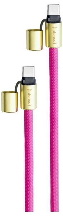 Produktbild: Intenso USB-C&reg; Kabel USB 2.0 USB-C&reg; Stecker, USB-C&reg; Stecker 1.65 m Neonpink Handykette 7991004 Datenkabel, Ladekabel