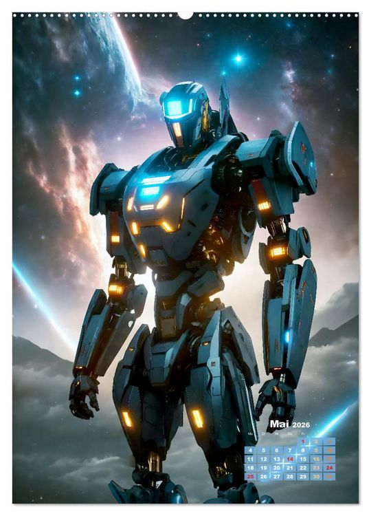 Produktbild: Roboter Nachtwache (hochwertiger Premium Wandkalender 2026 DIN A2 hoch), Kunstdruck in Hochglanz