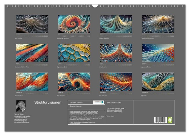 Produktbild: Strukturvisionen (Wandkalender 2026 DIN A2 quer), CALVENDO Monatskalender