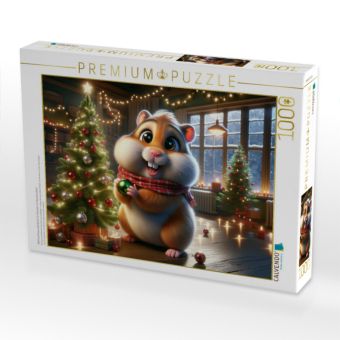 Produktbild: CALVENDO Puzzle Weihnachtswunderland: Ein Hamster im Kerzenschein | 1000 Teile Lege-Gr&ouml;&szlig;e 64x48cm Foto-Puzzle f&uuml;r gl&uuml;ckliche Stunden