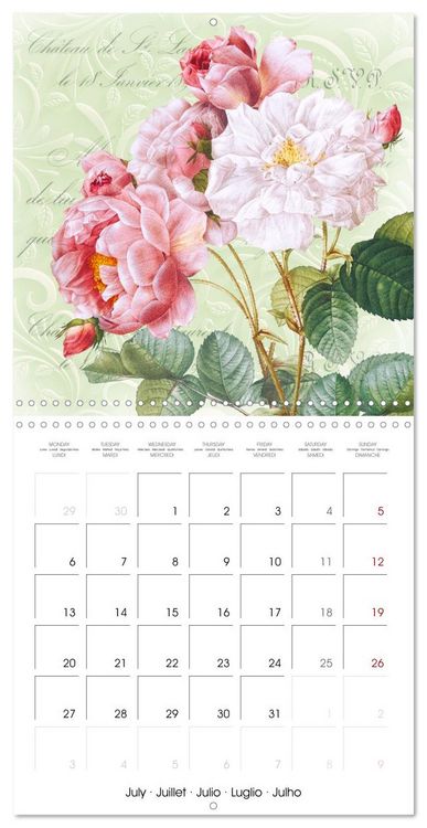 Produktbild: Dans le jardin de Monsieur Pierre-Joseph Redout&eacute; (Calendrier mural carr&eacute; 2026 30x30 cm) Calendrier double avec une page pour vos prises de notes