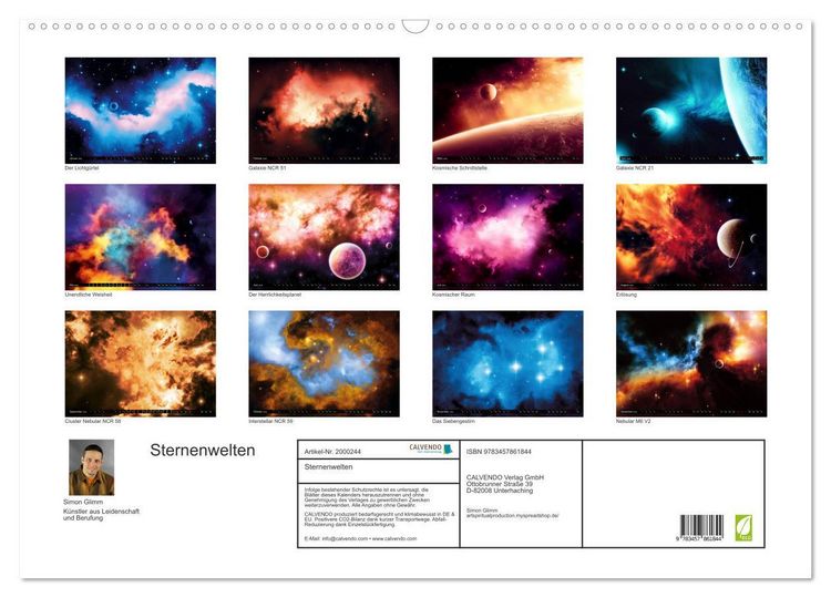 Produktbild: Sternenwelten (Wandkalender 2026 DIN A2 quer), CALVENDO Monatskalender