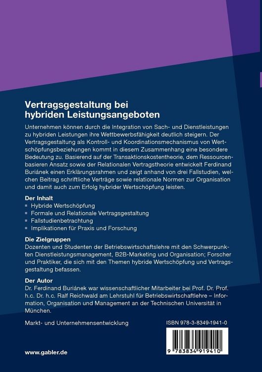 Produktbild: Vertragsgestaltung bei hybriden Leistungsangeboten