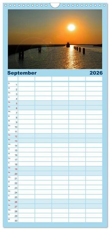 Produktbild: Familienplaner 2026 - MEER - Mehr! mit 5 Spalten (Wandkalender, 21 x 45 cm) CALVENDO