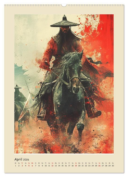 Produktbild: Samurai. Kunstvolle Darstellungen historischer Krieger (hochwertiger Premium Wandkalender 2026 DIN A2 hoch), Kunstdruck in Hochglanz
