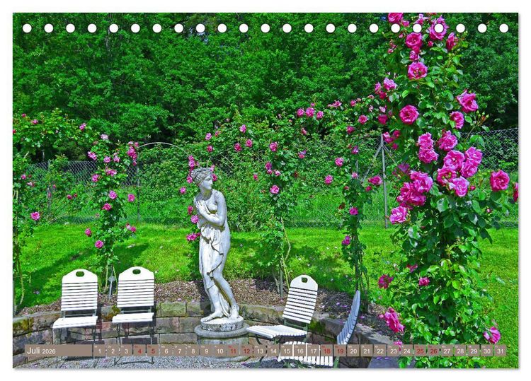 Produktbild: Rosengarten auf dem Beutig (Tischkalender 2026 DIN A5 quer), CALVENDO Monatskalender