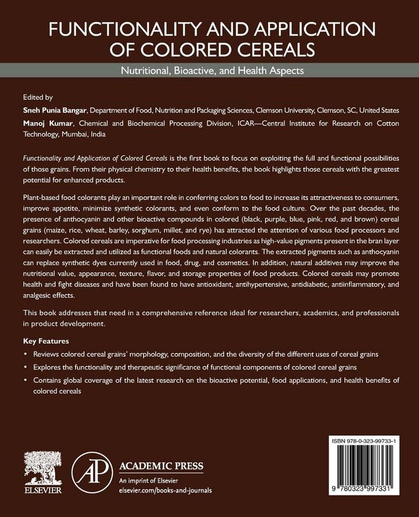 Produktbild: Functionality and Application of Colored Cereals