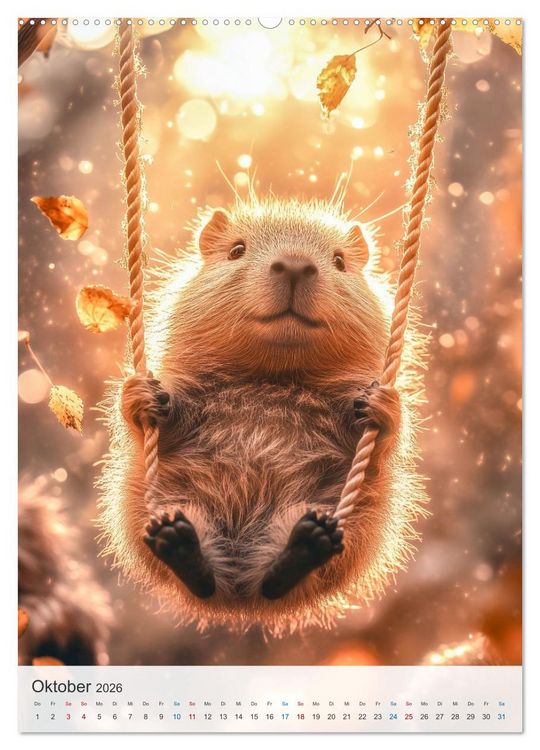 Produktbild: Capybara und Gem&uuml;tlichkeit (Wandkalender 2026 DIN A2 hoch), CALVENDO Monatskalender