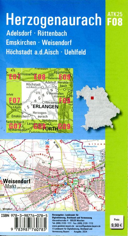 Produktbild: ATK25-F08 Herzogenaurach (Amtliche Topographische Karte 1:25000)